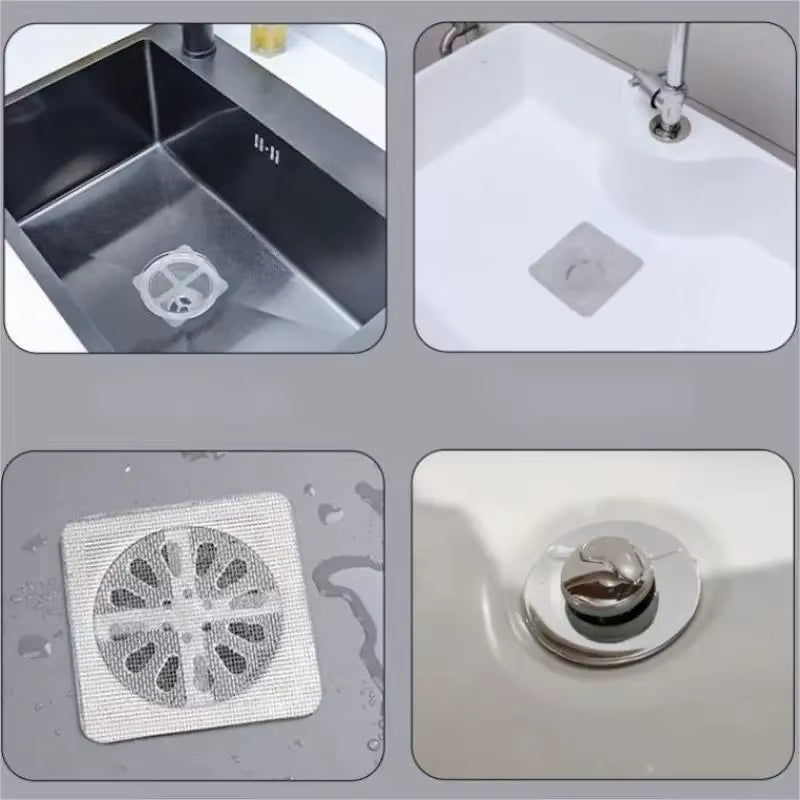 Floor Sink Strainer Filter Mesh Disposable Hair Catchers Floor Drain Patch Anti-Clogging Filter Patch Bathroom Accessories