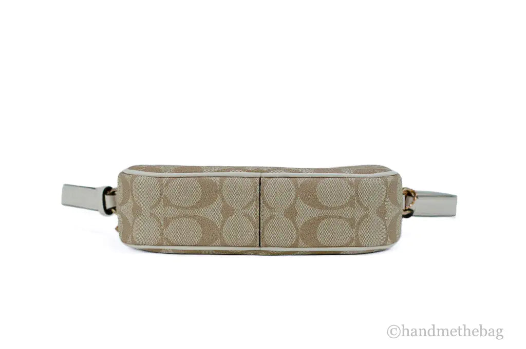 Coach (C9926) Jamie Mini Khaki Chalk Coated Canvas Camera Crossbody Handbag